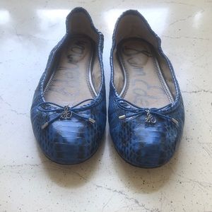 Sam Edelman blue snake Felicia ballet flat